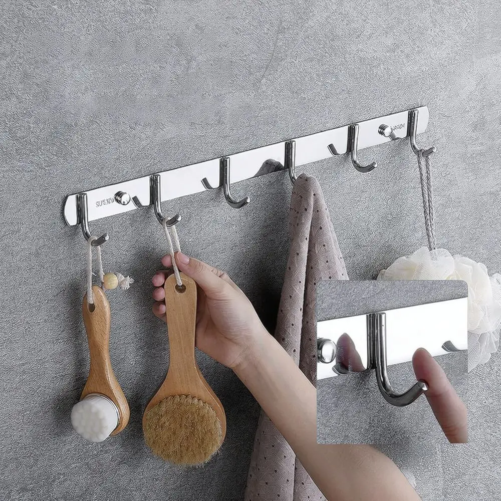 Versatile Stainless Steel Hanging Rack Wall Mounted Hook For Home Kitchen Bathroom Towel Garment Organizer - view 6
