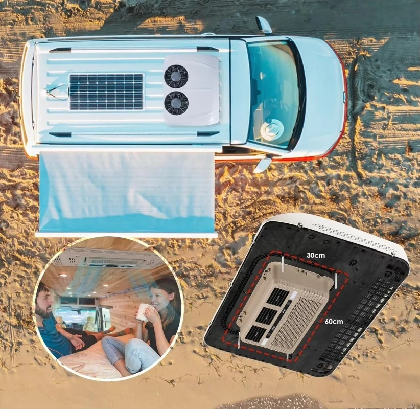 12V 24V New RV Air Conditioner Dual Fan All-in-one High Equipped Truck Bus Dining Car Electric Parking Air Conditioner