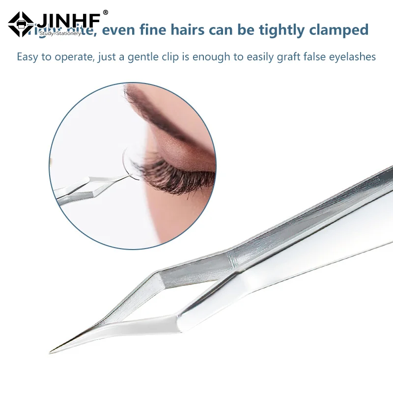 Pincettes pour Extensions de cils, 1 pièce, pour artistes de cils, pincettes antistatiques de haute précision en acier inoxydable, outils de maquillage incurvés et droits