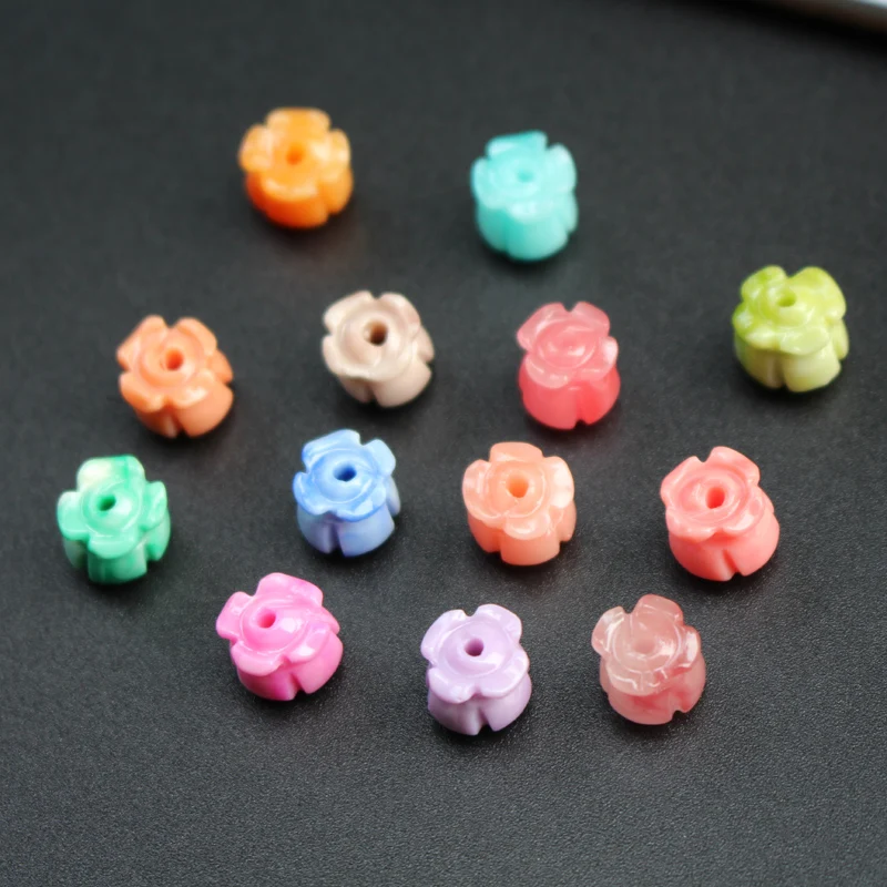 10Pcs 8mm Artificial coral beads Lovely Lily of the Valley Flower Beads Double Colored Multi-color for Jewelry making DIY