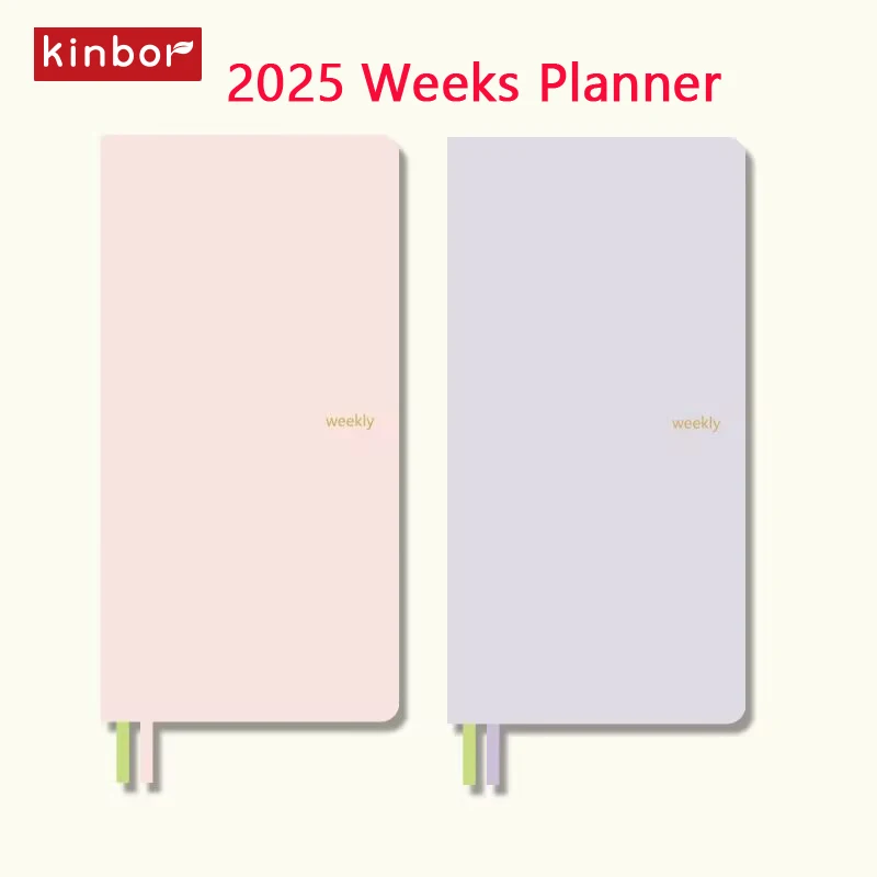 Kinbor 2025 Weeks Plan Notebook Pure Colors Agenda 52g BaChuan Paper Time Organizer Journal Self Discipline planificador semana