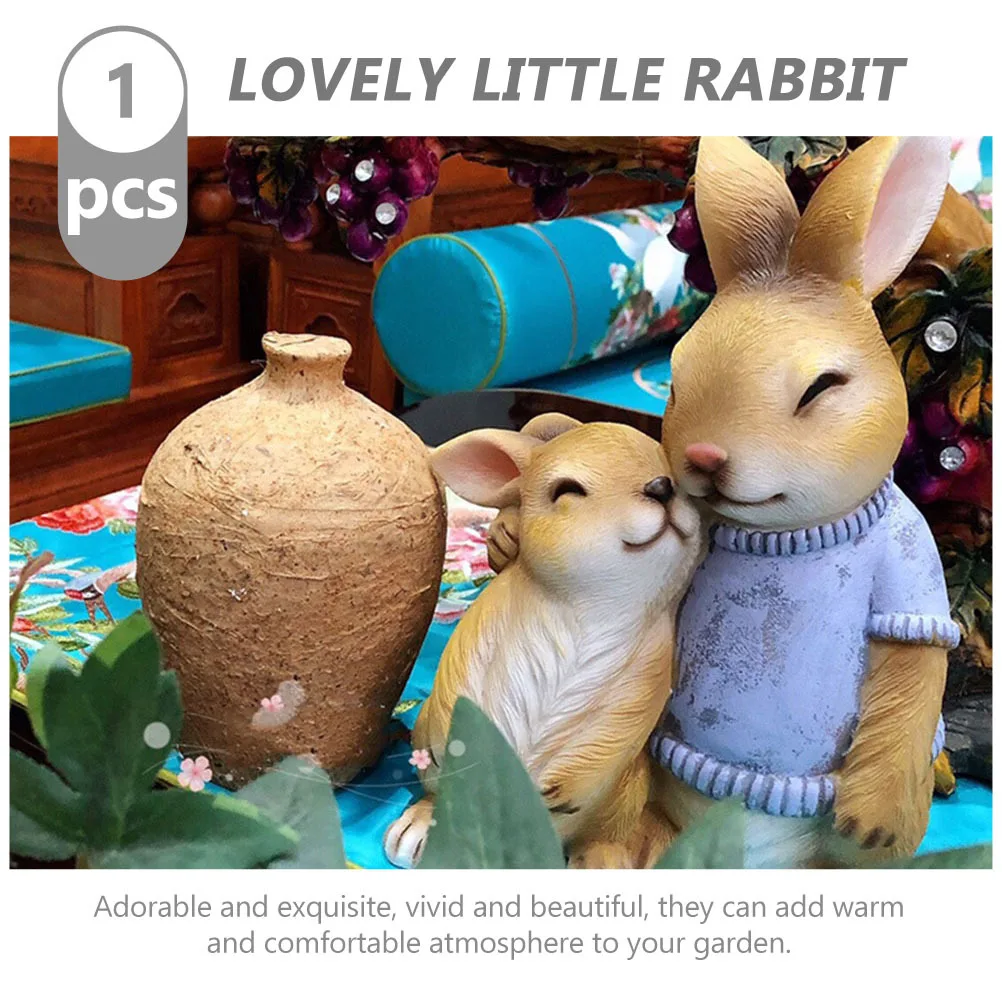 

Rabbit Resin Garden Statue Creative Design Courtyard Adornment Lovely Bunny Resin Animal Decoration Landscape Ornament