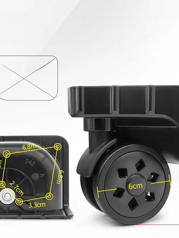 Large Universal Wheel Suitcase Silent Pull Rod Travel Password Roller Wheel Replacement No Brand Registered Trademark