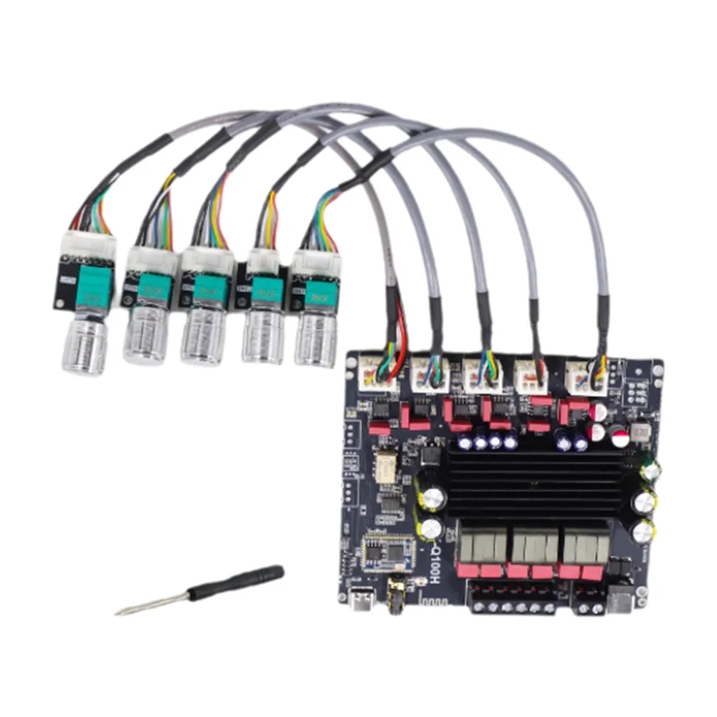 Placa amplificadora de potencia Digital AA08-XY-Q100H, módulo de subwoofer de 2,1 canales 50Wx2 + 100W, Bluetooth con cable blindado