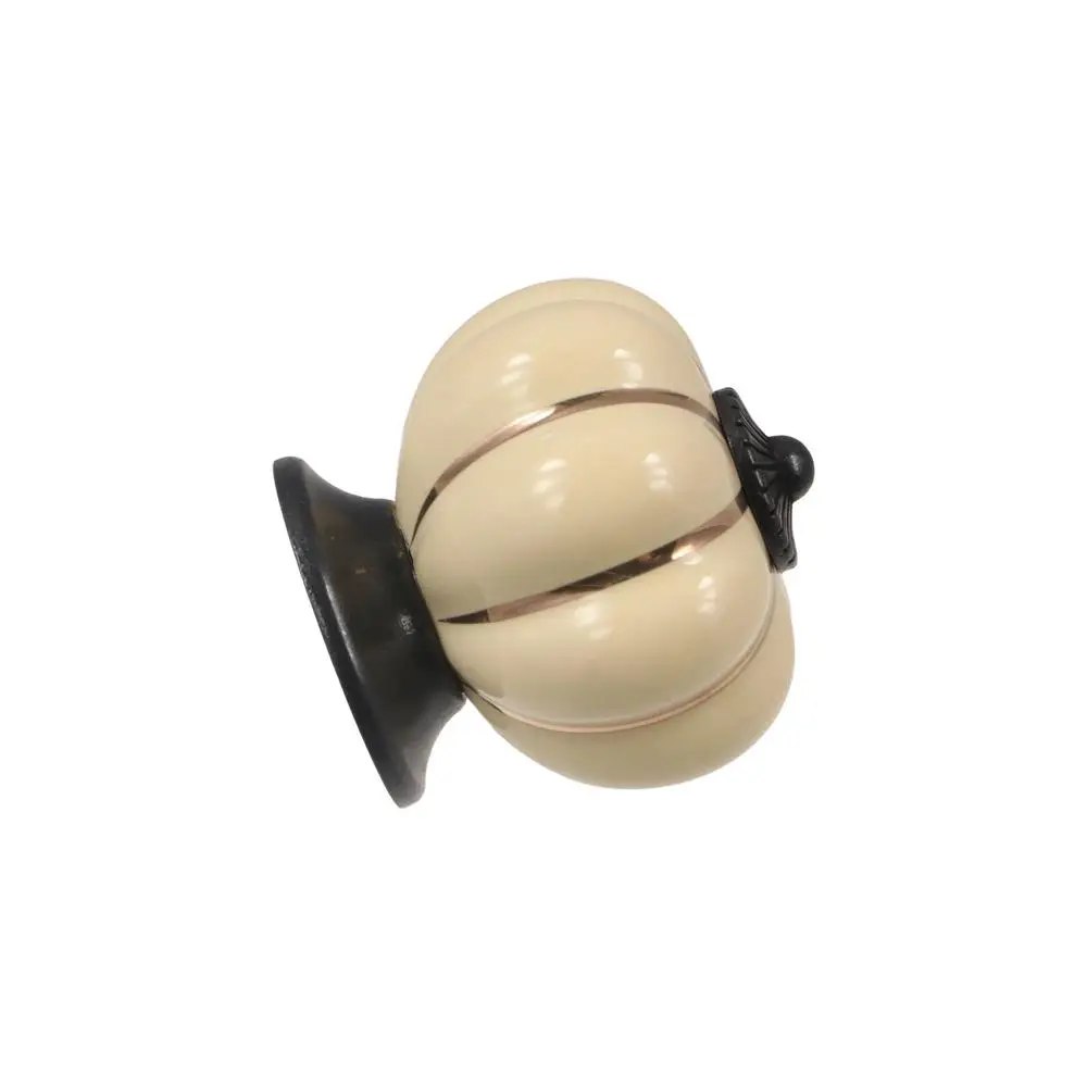 Retro Single Hole Ceramic Pumpkin Handle Leopard Pattern Round Cabinet Knob European Style Vintage Drawer Knobs Hardware