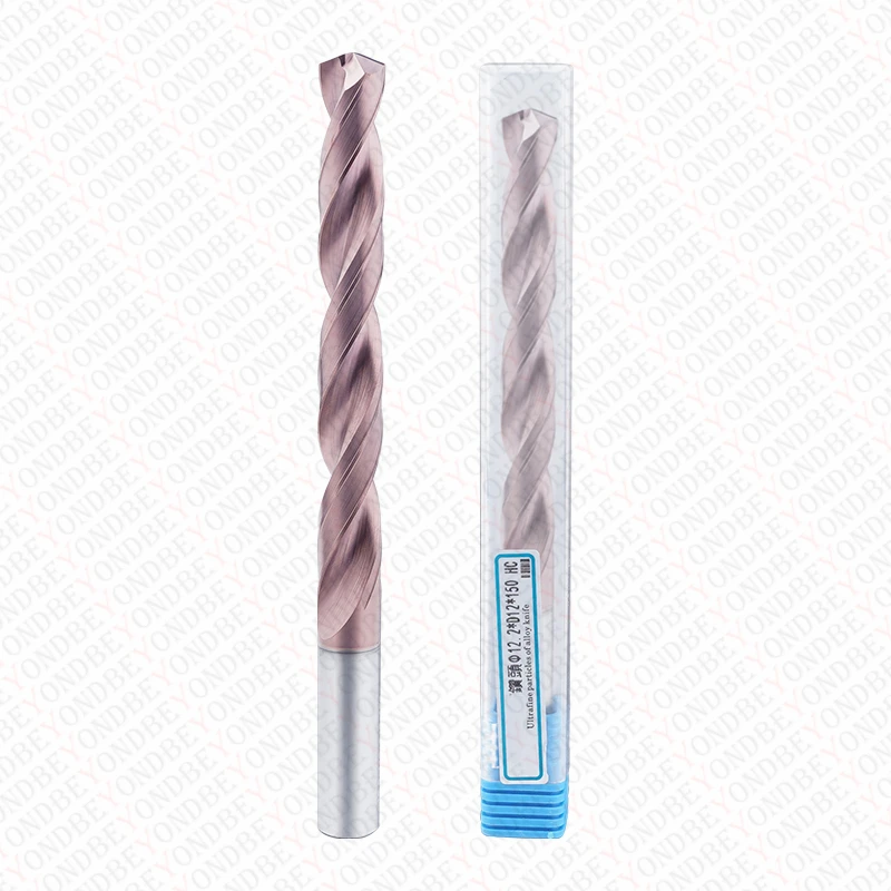 BEYOND Long 120 150 mm Carbide Bit Lengthened Coated Twist Drill HRC55 Tungsten Steel Straight Shank CNC Drilling Milling 1-20mm