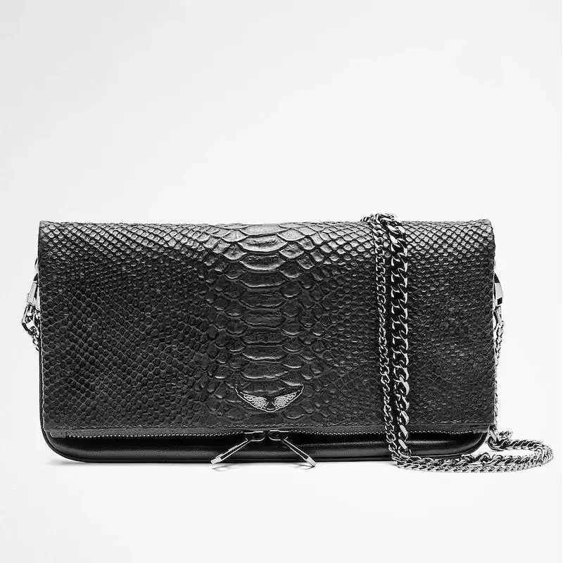 Shoulder Bags For Women Crossbody Bag Wing Decoration ZADIG & VOLTAIRE Two Chains Straps Flap Zipper Sacàbandoulière femme