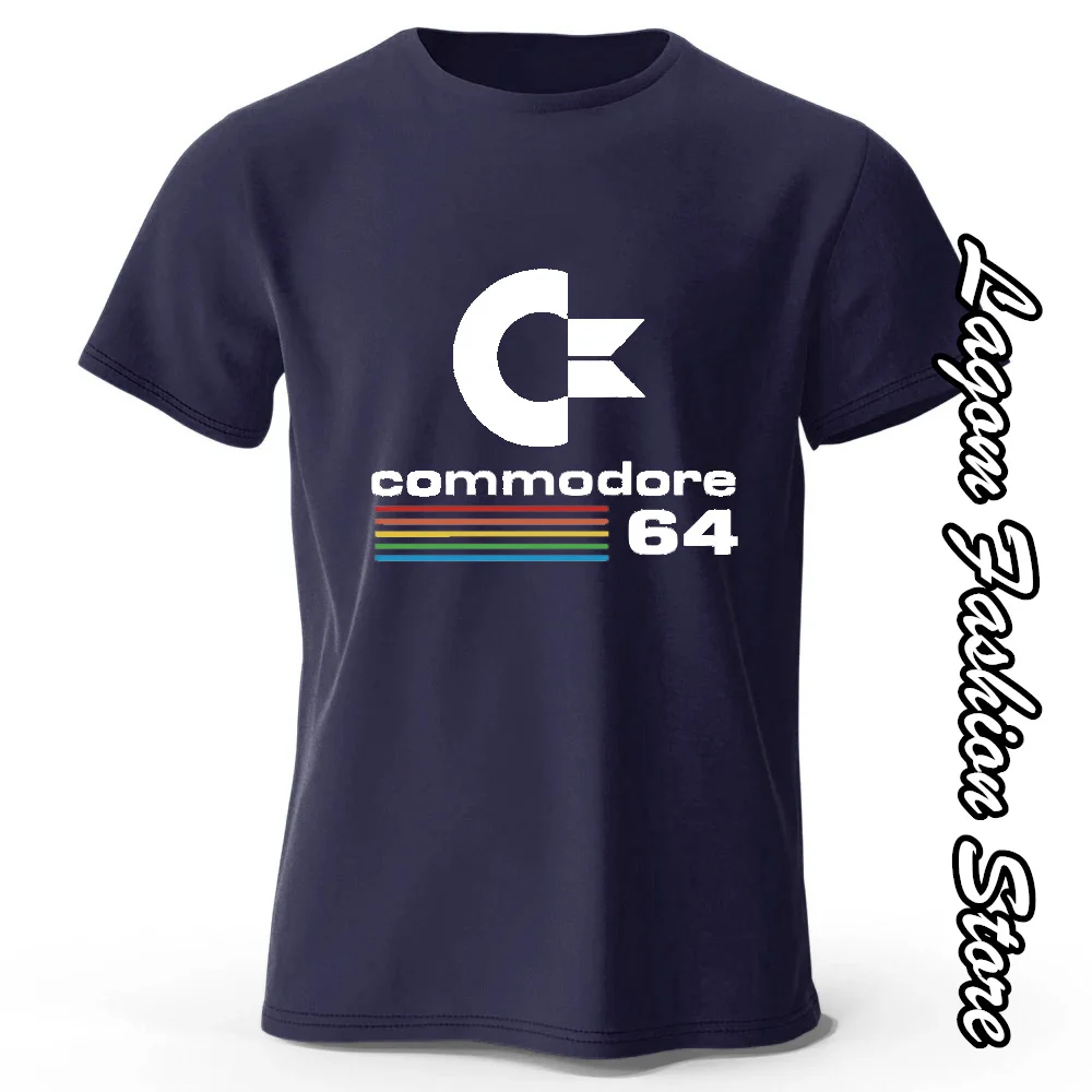 Summer Men Commodore 64 Print T-Shirt Fashion Cotton Tops Tees Male C64 SID Amiga Retro Short Sleeve Clothing Casual Streetwear