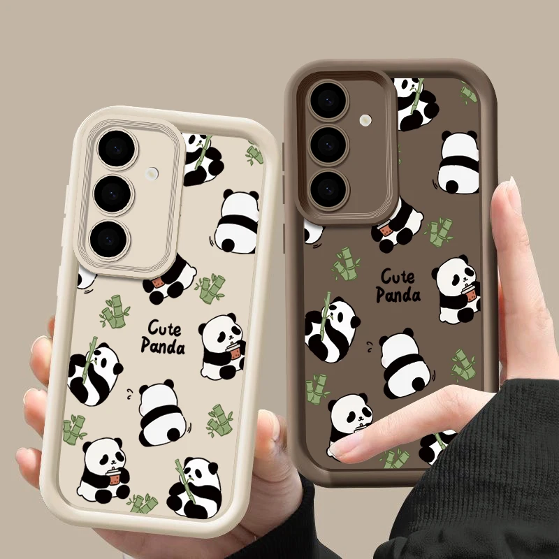 Cartoon-Panda-Hülle für Samsung Galaxy A18 A57 A37 A56 A17 A27 A55 A54 A35 A36 A25 A15 A16 A26 5G, weiche Silikon-Handyhülle für die Rückseite