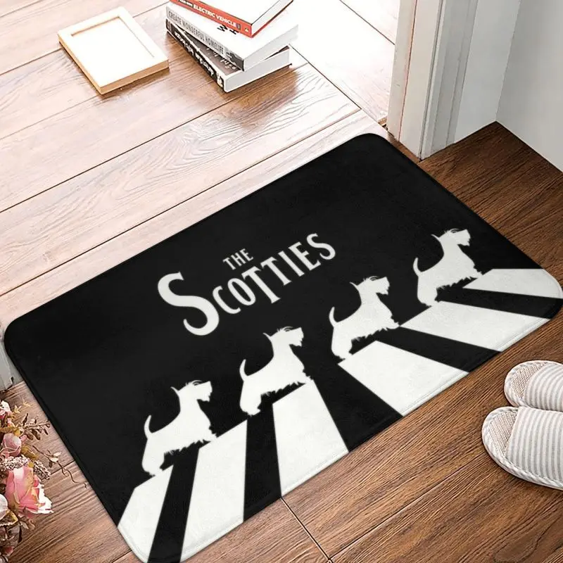 The Scotties Front Door Floor Entrance Mat Indoor Scottish Terrier Dog Kitchen Bath Doormat Garage Carpet Rug