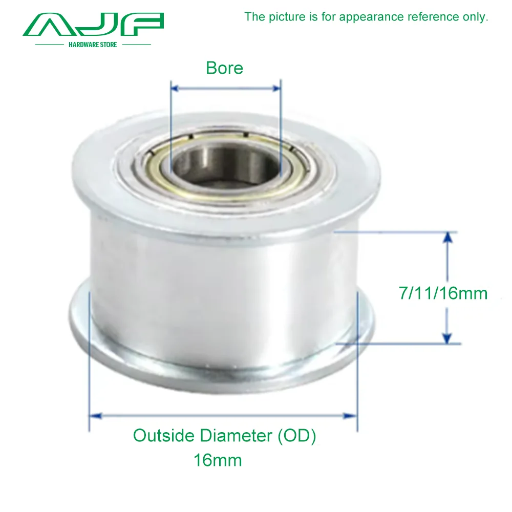 HTD 3M 15Teeth Idler Pulley Tensioner Bore 3/4/5/6/7/8/9mm Fit Belt Width 6/10/15mm Bearing Guide Synchronous Wheel 3M 15T