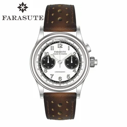 FARASUTE-Reloj de piloto ST19 para hombre, cronógrafo mecánico Manual, Panda, zafiro, resistente al agua, movimiento de gaviota, 2317