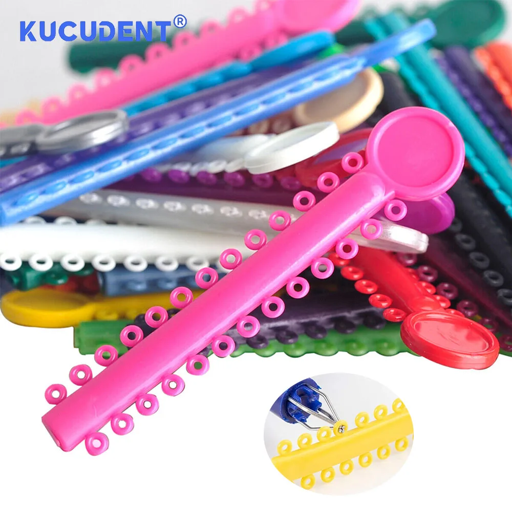 KUCUDENT 1040 Pcs Dental Orthodontic Ligature Ties Elastic Rubber Bands Braces For Teeth Dentistry Ligatures Materials 39 Colors
