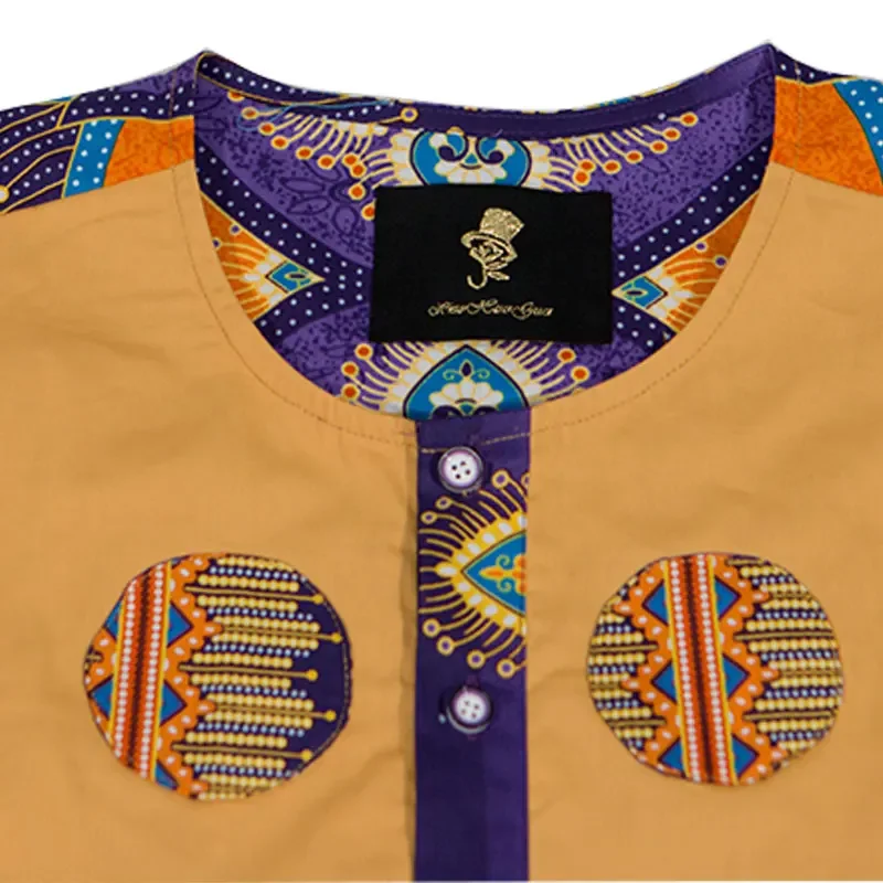 Summer Men Patchwork Top Tees Dashiki African Clothes Bazin Riche African Design Clothing Casual Cotton Mens Top Shirts WYN977