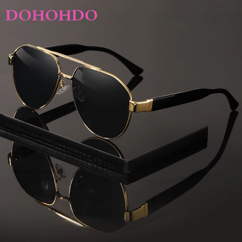 

DOHOHDO Sunglasses Vintage Male Square Sun Glasses Luxury Brand Design Pilot Gradient Sunglass UV400 Shades Gafas De Sol Hombre