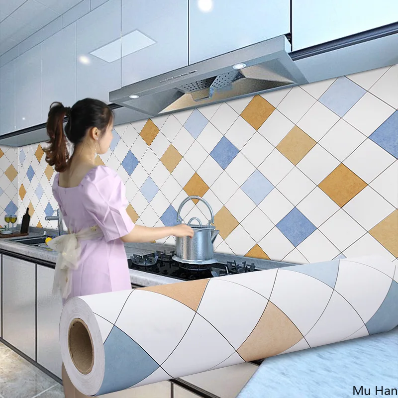 

5M / 10M Thickened Waterproof Kitchen Wall Stickers Cabinet Renovation Self Adhesive Home Wallpaper Peel and Stick Wallpaper