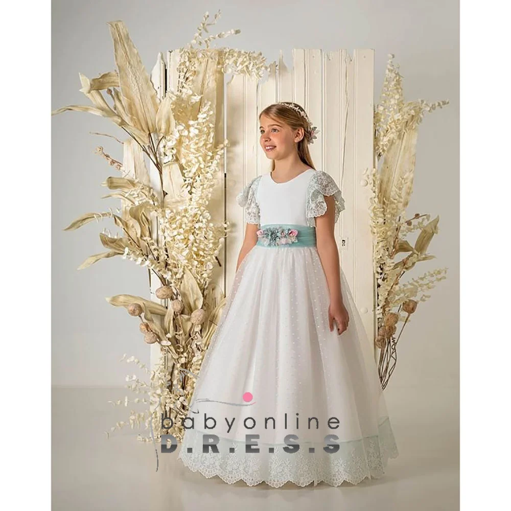short sleeve communion dress Short Communion Dress for Girls