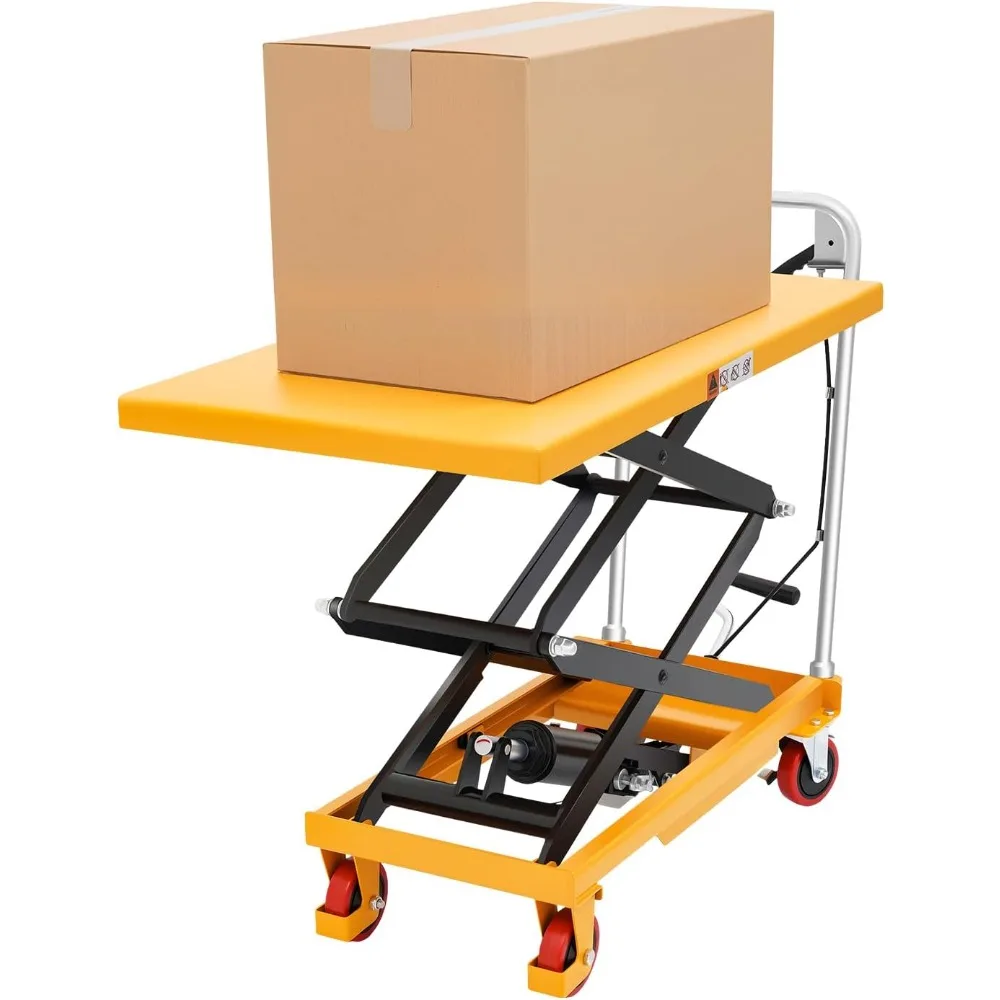 

Гидравлическая ножничная тележка-подъемник для доставки в США, грузоподъемность 770 фунтов, высота подъема 51 дюйм, с 4 фиксируемыми колесами