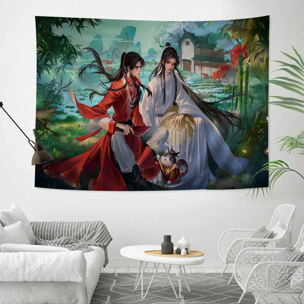 Tian Guan Ci Fu Tapestry Art Printing Bohemian Wall Tapestries Mandala Decor Blanket