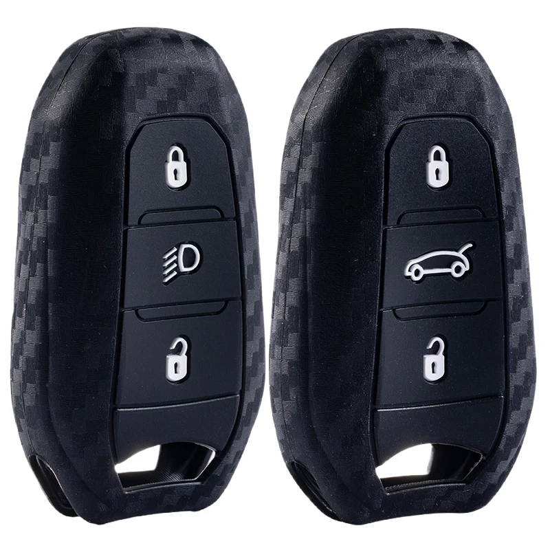 

Силиконовый чехол для автомобильного ключа из углеродного волокна, держатель для ключей для Peugeot 308 408 508 2008 3008 4008 5008 для Citroen C4 C6 C3-XR