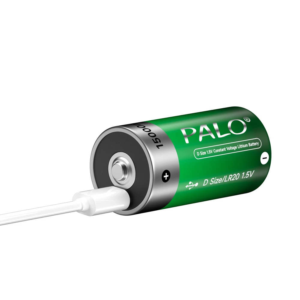 PALO USB Size D Battery 15000mWh 1.5V Type-C Akumulatory D Lipo LR20 do kuchenki gazowej Podgrzewacz wody Latarka