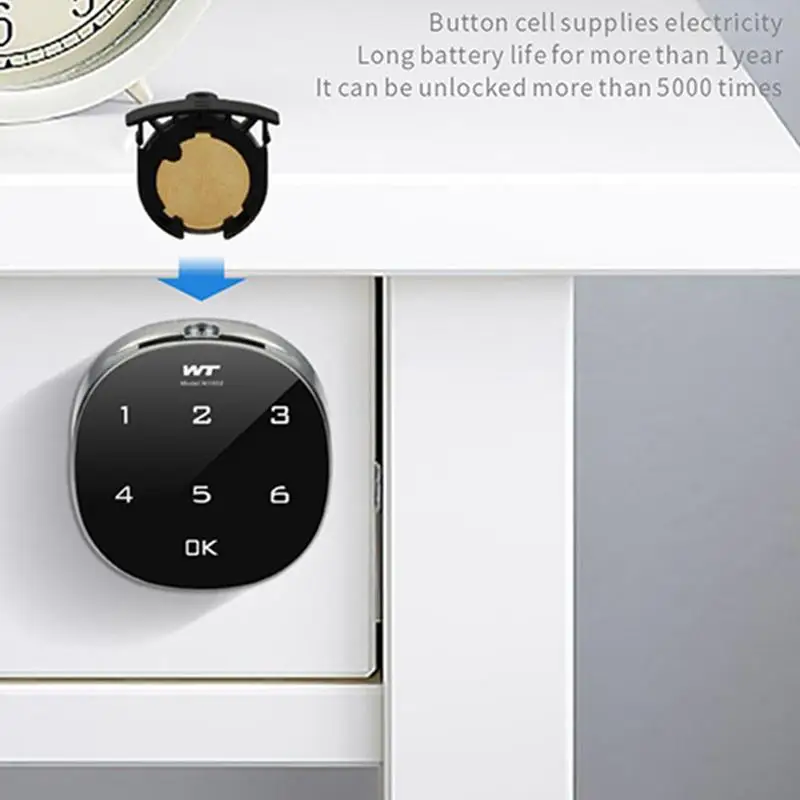 Keyless Cabinet Lock Electronic Drawer Lock Code-Enabled Smart Cabinet Lock Sensitive Touch Safe Household Cabinet Password