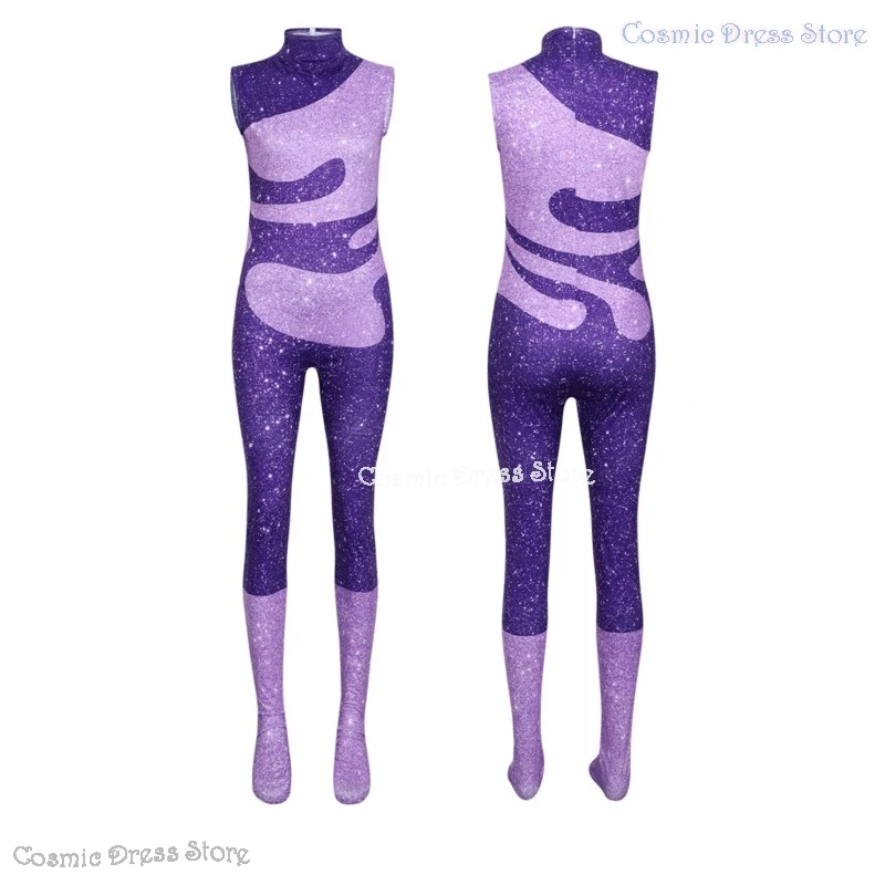 Kostium Cosplay Gazela z filmu Zoo Cartoon dla dorosłych i dzieci, fioletowy płaszcz, strój sceniczny dla piosenkarki, błyszczący strój Shakiraas Cosmic Dress Store, rok 2025