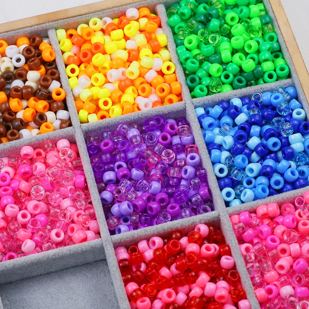 Acryl gemischt großes Loch einfarbig Spacer lose Perlen 9 × 6 mm für Schmuckherstellung DIY Erkenntnisse Armband Ohrringe Zubehör