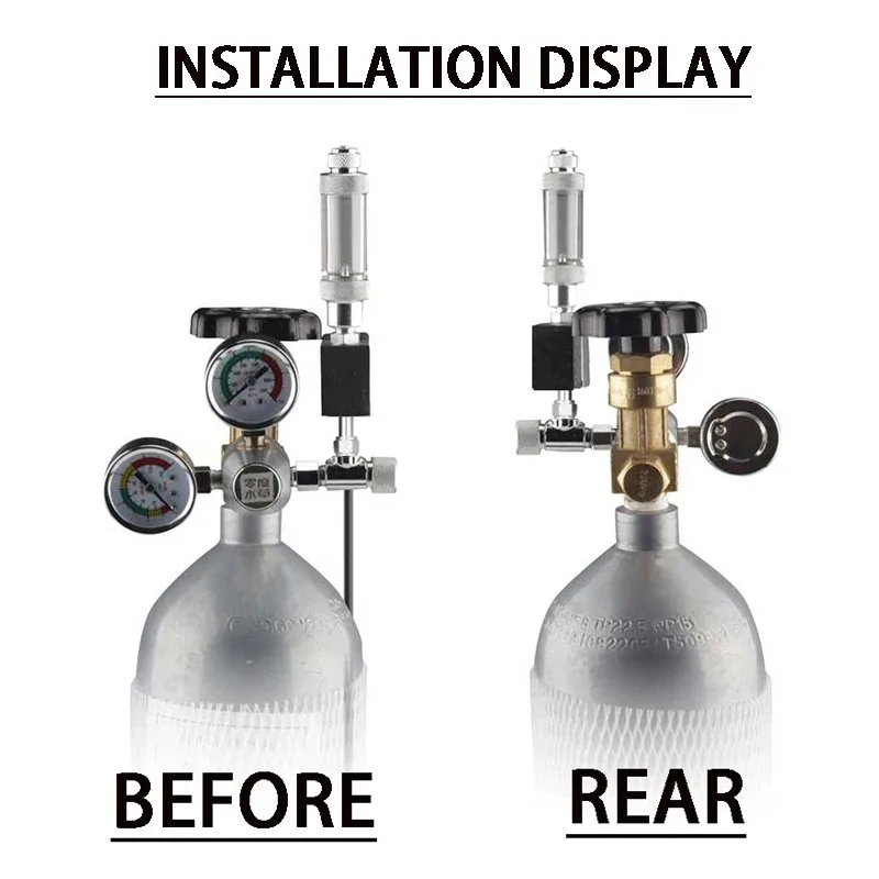 AC100-240V Aquarium CO2-Regler Blasenzähler Magnetventil-Set Fischbecken CO2-Reaktionssystem CO2-Druckminderer-Ventil – Detail 10