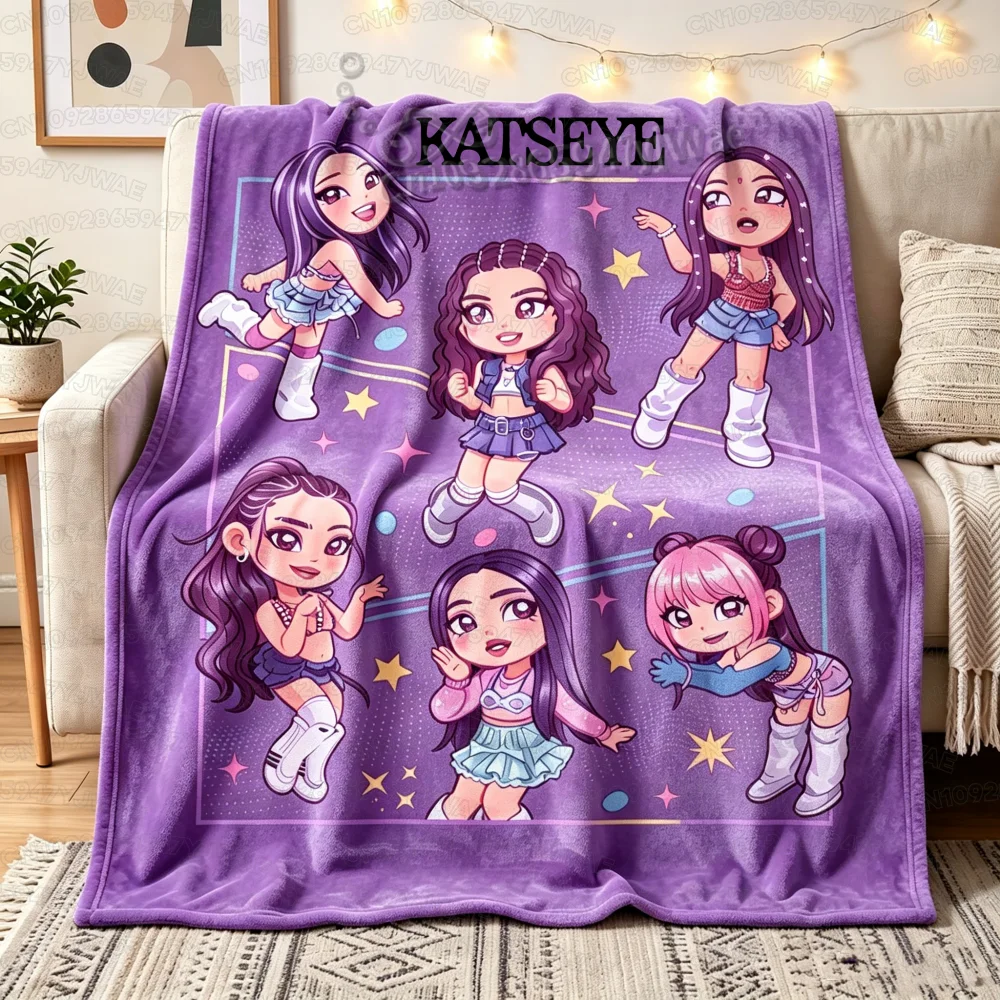Katseye Daniela Blanket Girl Group Throw Y2K Aesthetic Fan Merch Fleece Kpop Style Room Decor Gift for Fans