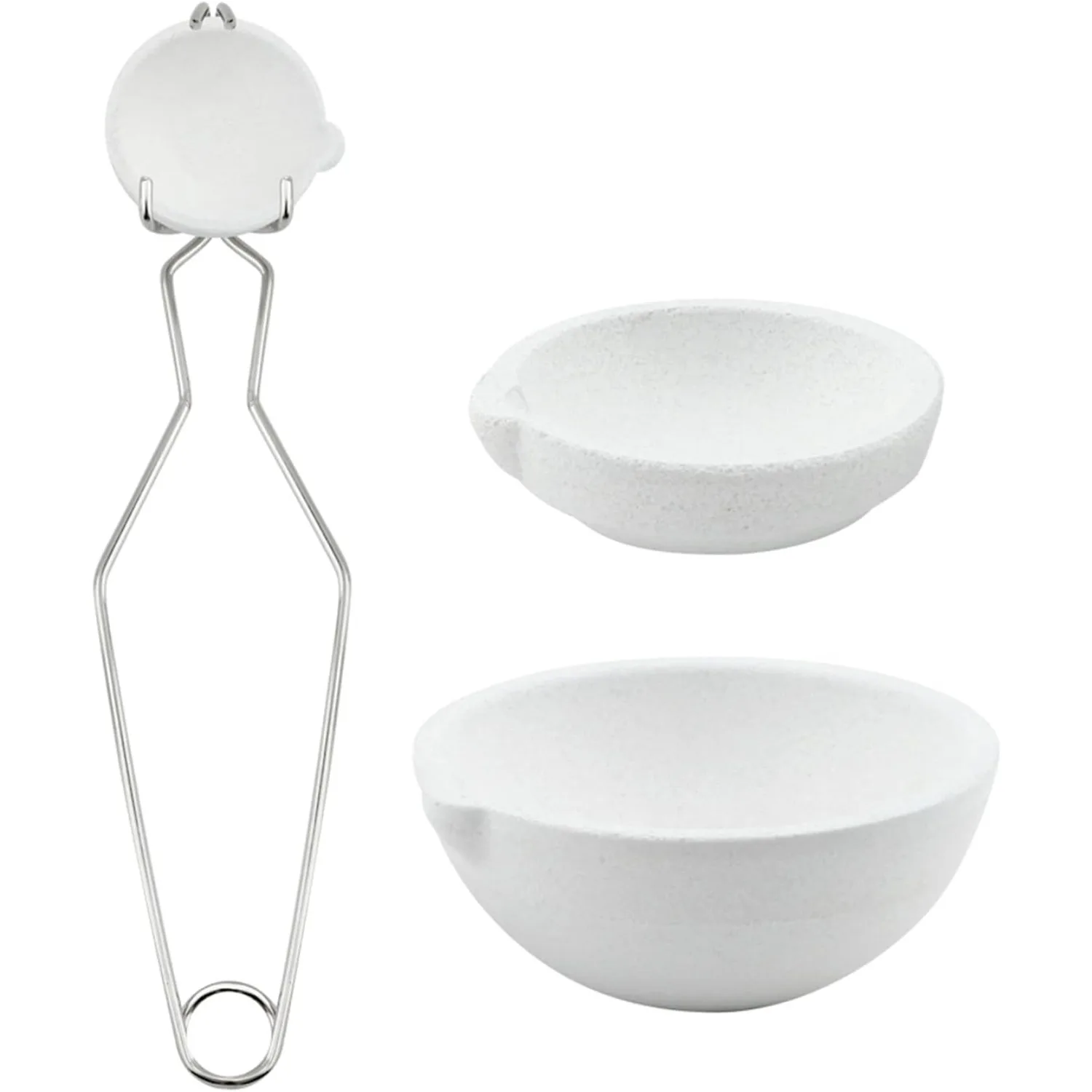 4 Pcs/Set Crucibles for Melting Metal Kit Ceramic Crucible Bowl Kit for Melting Casting Refining Gold Silver