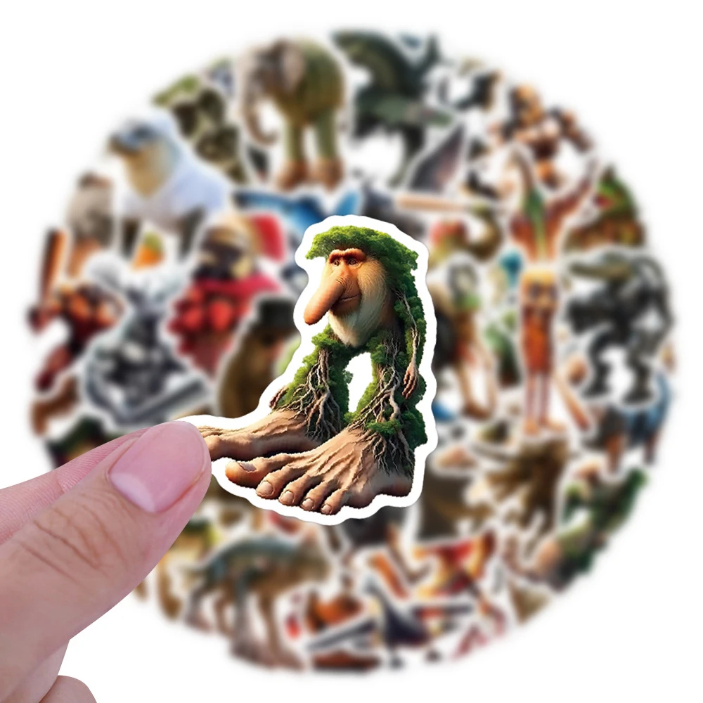 10/30/50/100 Stück italienische Brainrot-Aufkleber, Tung, Sahur, lustige abstrakte Tieraufkleber für Koffer, Gitarre, wasserfester Aufkleber, Spielzeug