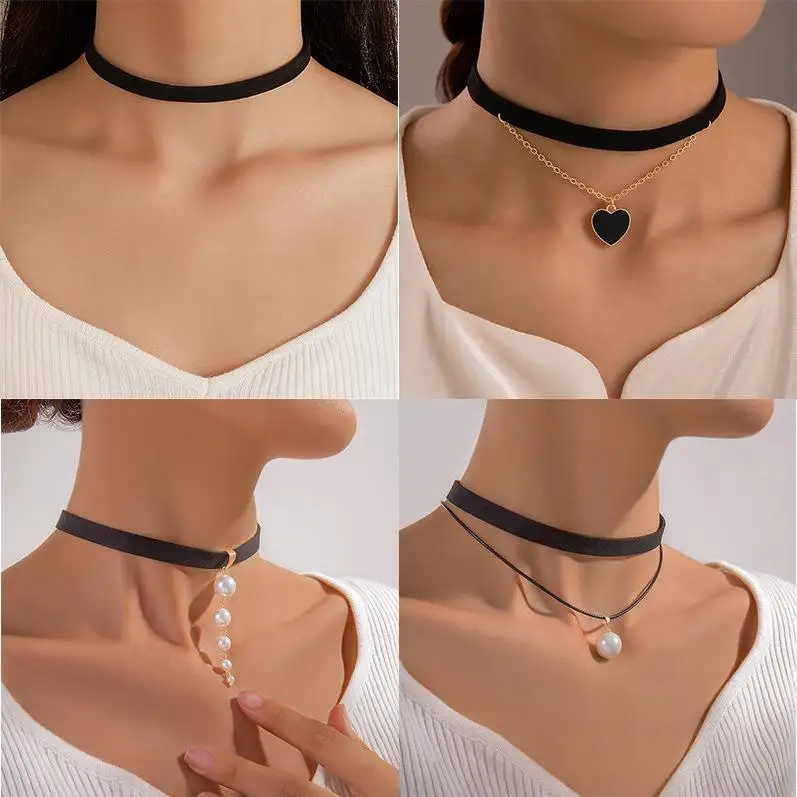 

Faionable Simple Geometric Crescent Single Layer Clavicle Chain Nelace Horn Totem Choker Men's Jewelry Accory