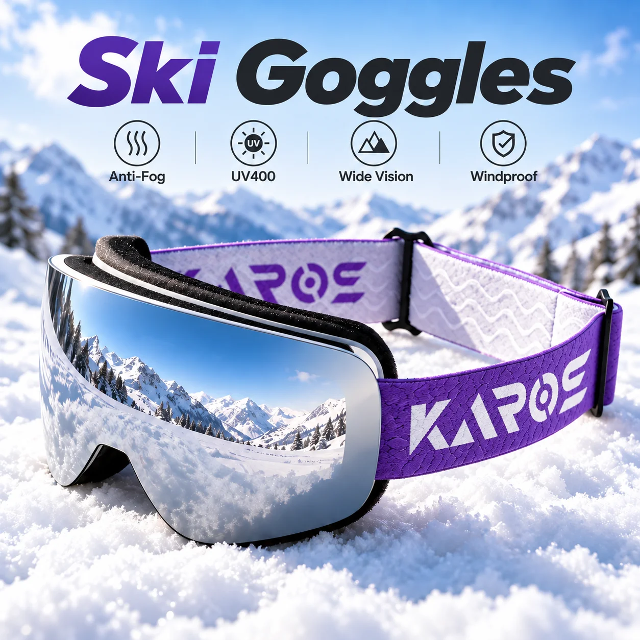 2026 New Ski Goggles Double Layer Anti-Fog UV400 Winter Sports Glasses for Men Women Snowboard Snowmobile Mountaineering Eyewear