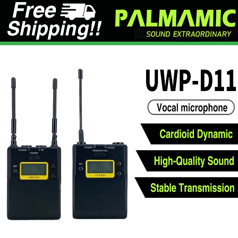 

UWP-D11 DV Camera Interview Digital Wireless Lavalier Mic Package 612-641MHz UTX-B03 Bodypack Transmitter URX-P03 Receiver