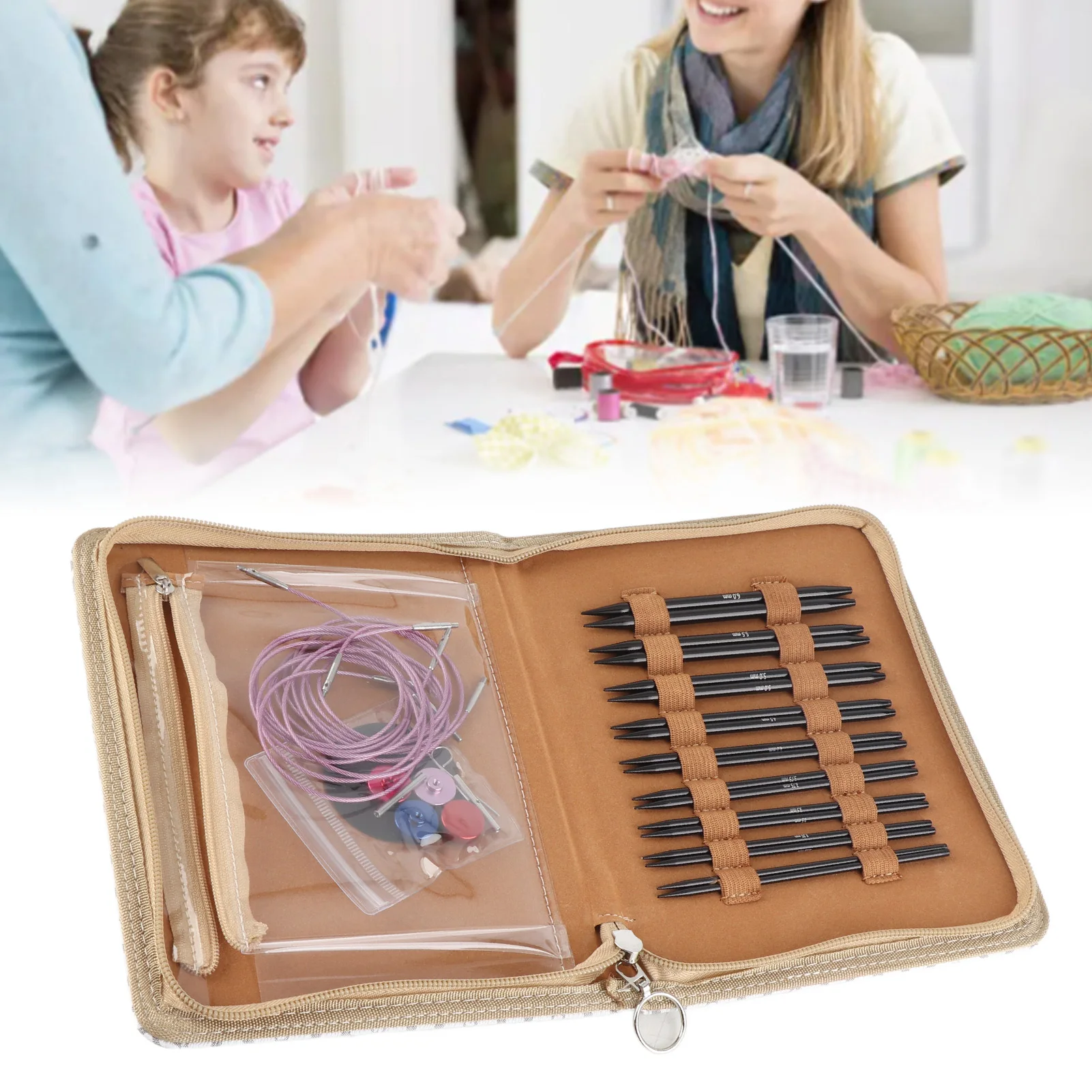 

Blanket Knitting Needle Circular Knitting Needle Set Smoothing Ergonomic Design Anti Fatigue Handle Interchangeable for Family