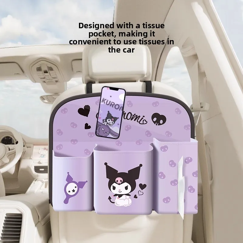 Kuromi Car Backseat Organizer Tablet Holder Auto Storage Pockets Cover Car Seat Back Protectors Car Accessories 2