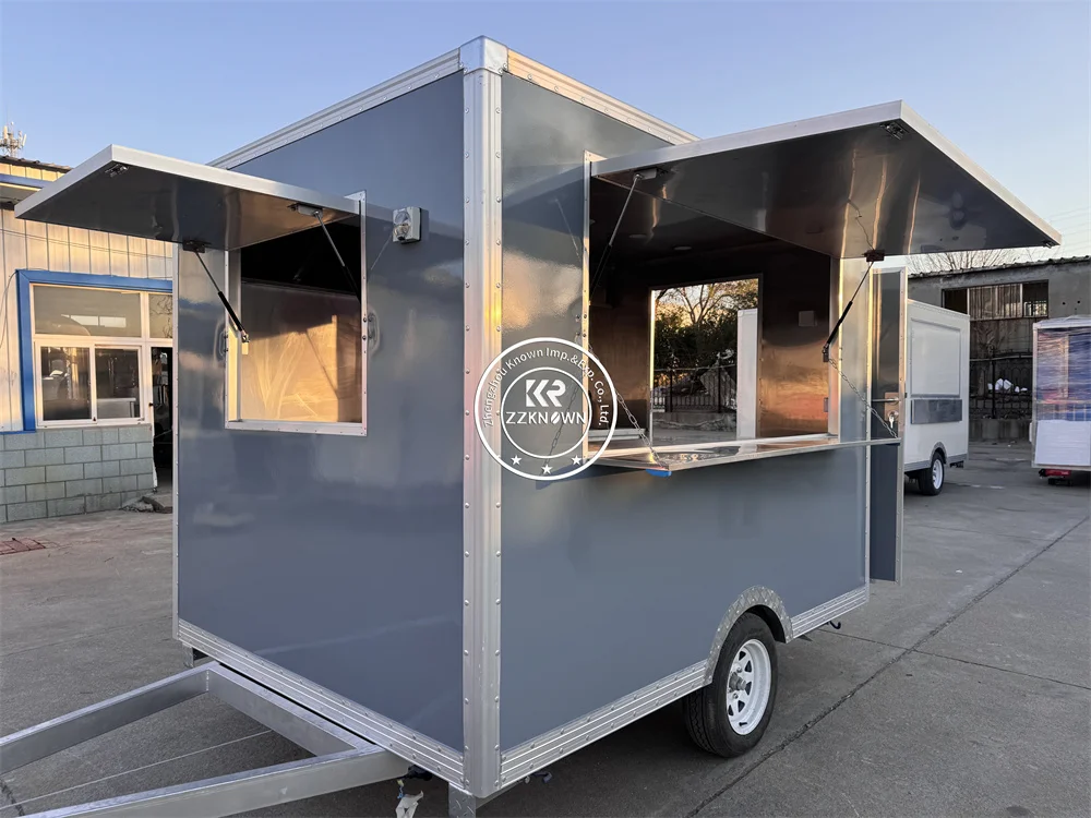 

Street Mobile Fast Food Truck Concession Trailer Square Mobile Kitchen Food Trailer With Full Kitchen