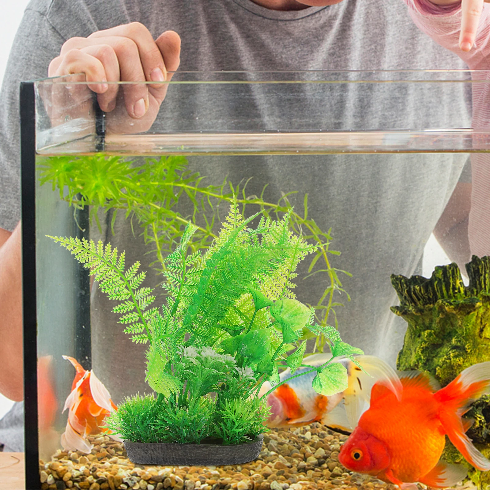 

2pcs Artificial Aquarium Realistic Fake Water Plants Tank Decor Plastic Aquatic Plants Accessories Fish Aquarium Decoration