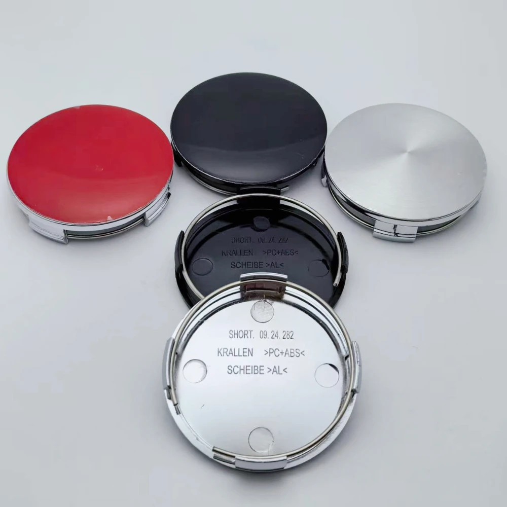 

4pcs No Logo Badge Car Wheel Center Caps 65MM 63MM Rim Hubcaps Cover Black & Red & Silver Emblem Wheels Hub Cap Car Accessories