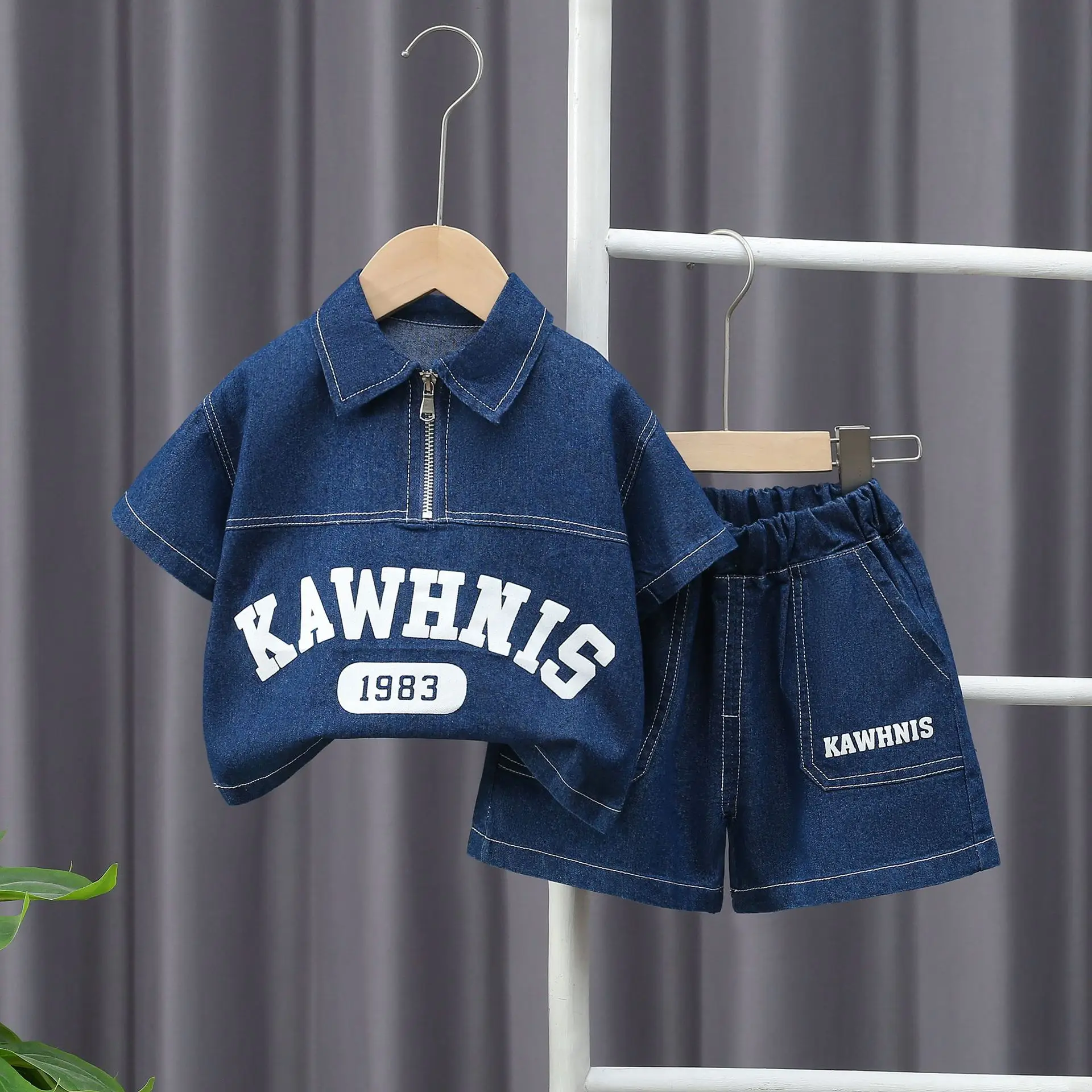 

Boys Denim Clothes Sets Summer 2025 Children Polo Shirts Shorts 2pcs T-shirts Suit For Baby Tracksuits Kids Casual Outfits 4 5Y