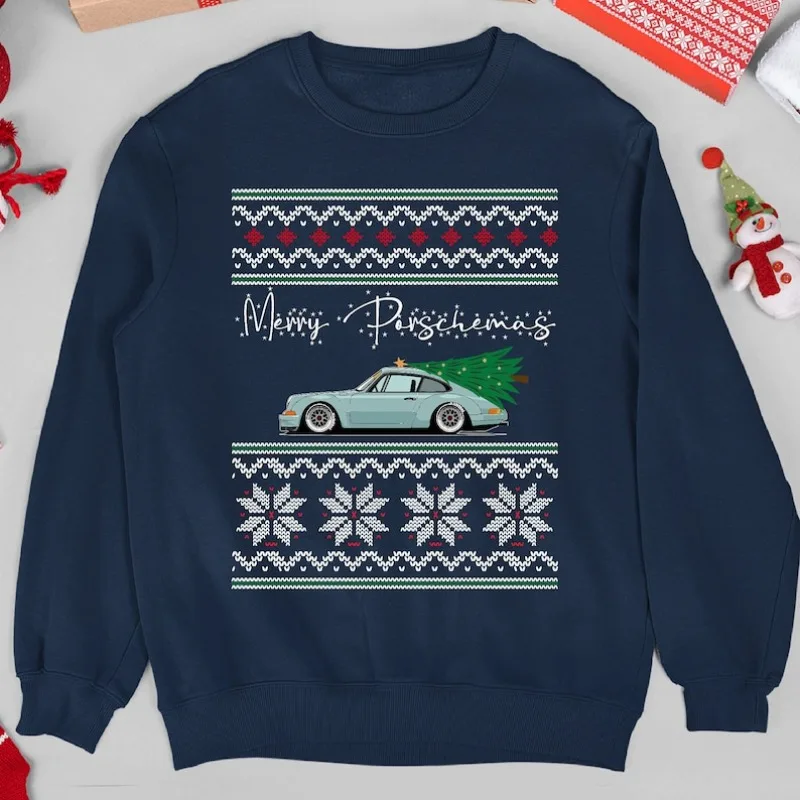 

Уродливый рождественский свитшот Merry Porschemas, подарочная толстовка с капюшоном для мальчика, уличная одежда, осенне-зимняя теплая уличная модная толстовка с капюшоном, топы