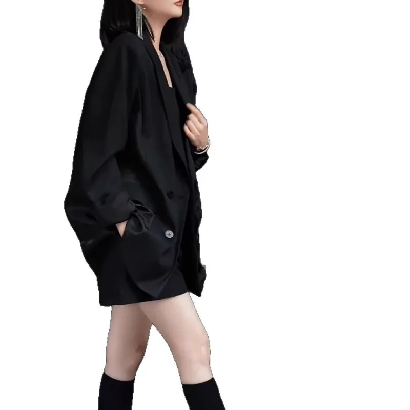 2026 New Design Three-dimensional Flower Jacket Temperament Commuting High-waisted Shorts Foreign Style Slimming Women' Clothing