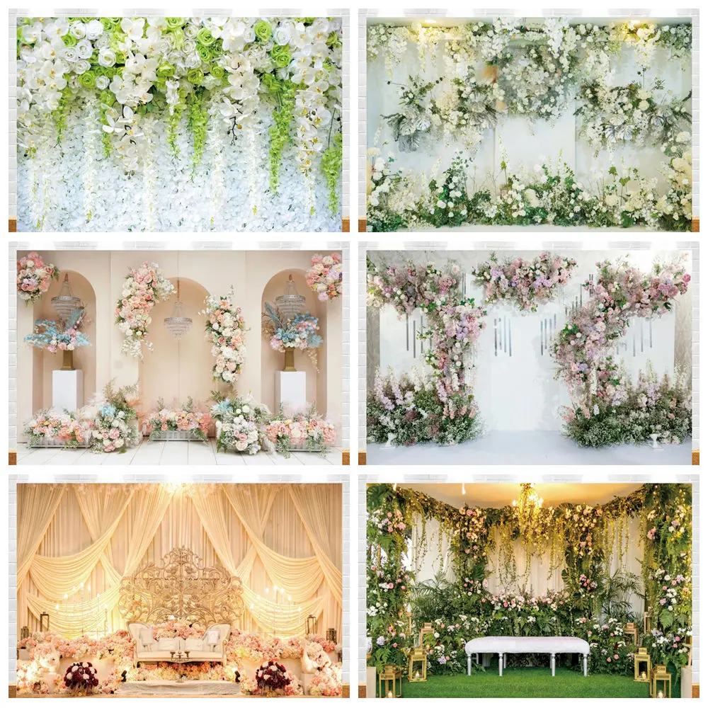 

Valentine's Day Wedding Party Backdrop Spring Abstract Flower Baby Shower Birthday Decoration Artistic Portrait Photo Background