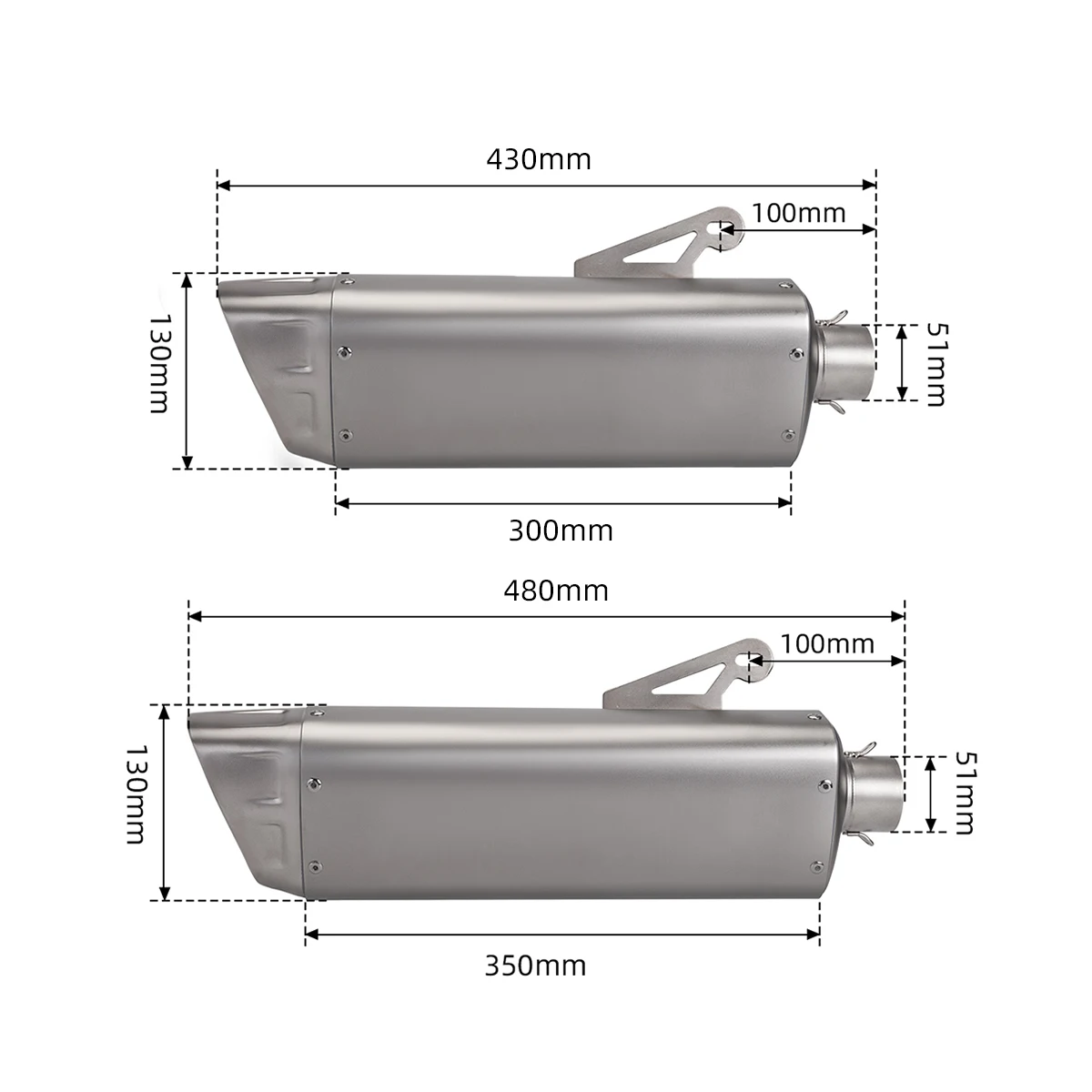 51MM Universal Motorcycle Exhaust Muffler for CBR650 Ninja Z 400 250 Z900 ZX6R ZX4R R9 Z1000 PCX125 - view 6