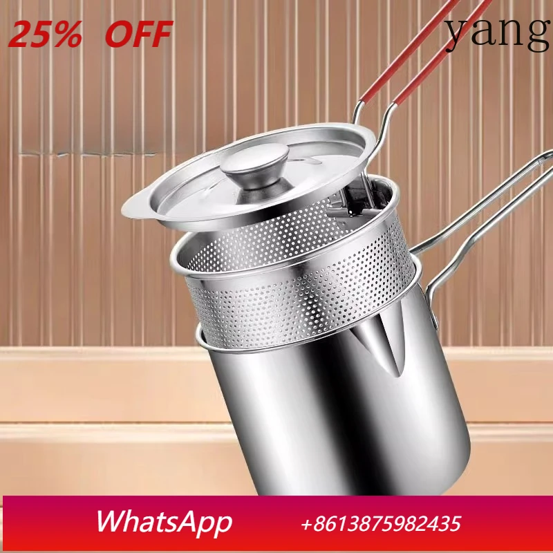 

LTT Stainless Steel Fryer Household Mini Fryer Oil Splashing Small Pan