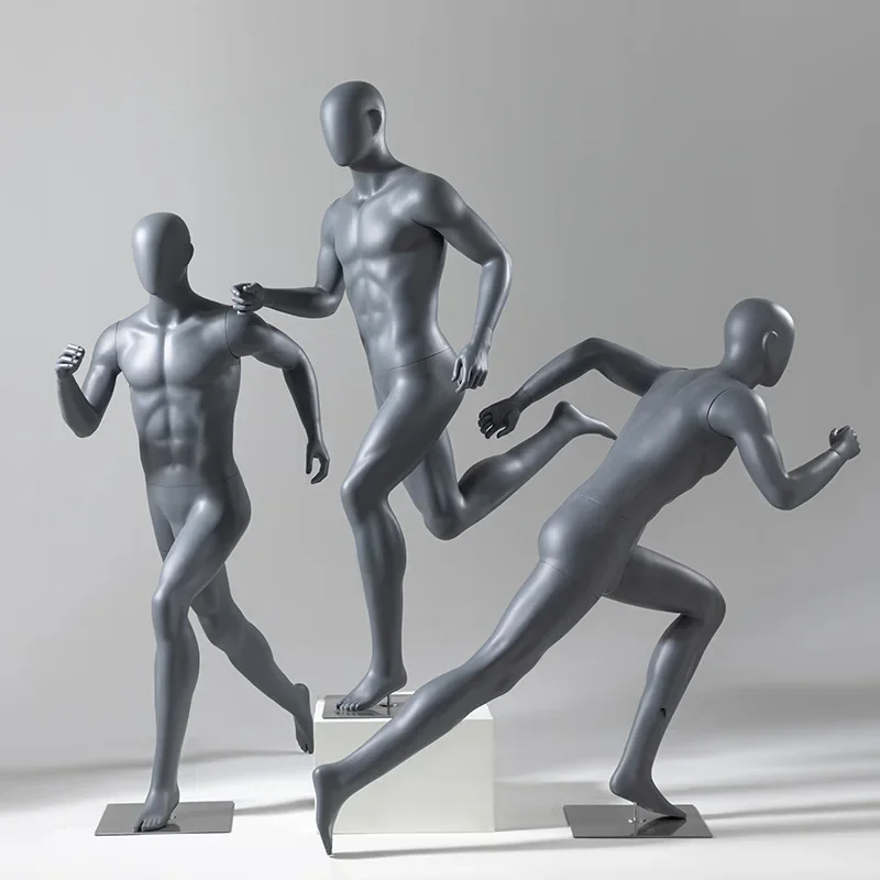 Sports Models Clothing Store Window Prop Display Racks Men and Women Sports Running Models Fitness Dummy Models