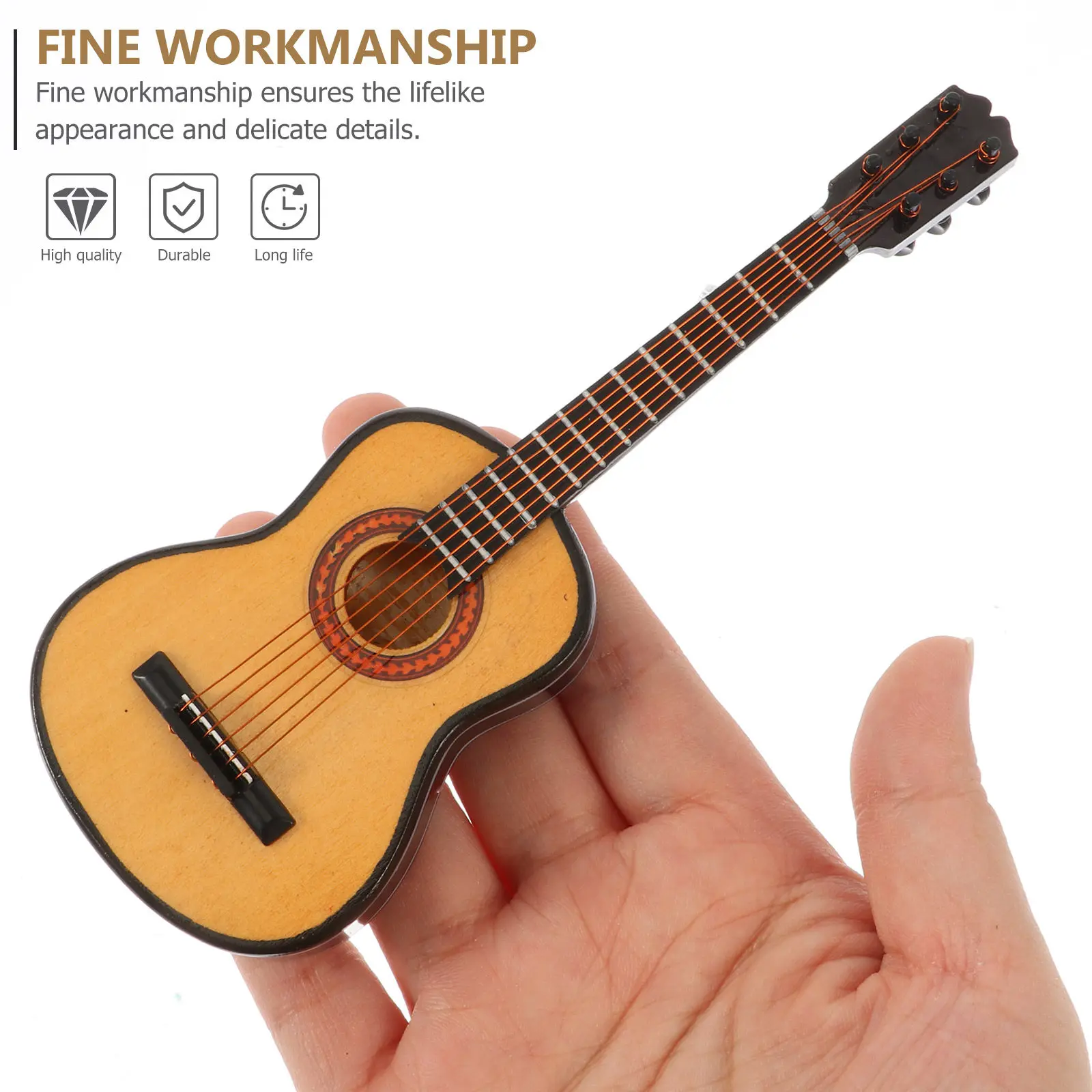 

Набор миниатюрных деревянных гитар для кукольного домика, микроландшафта, настольного декора, развивающая игрушка, реквизит для фотосессий, миниатюрный музыкальный инструмент