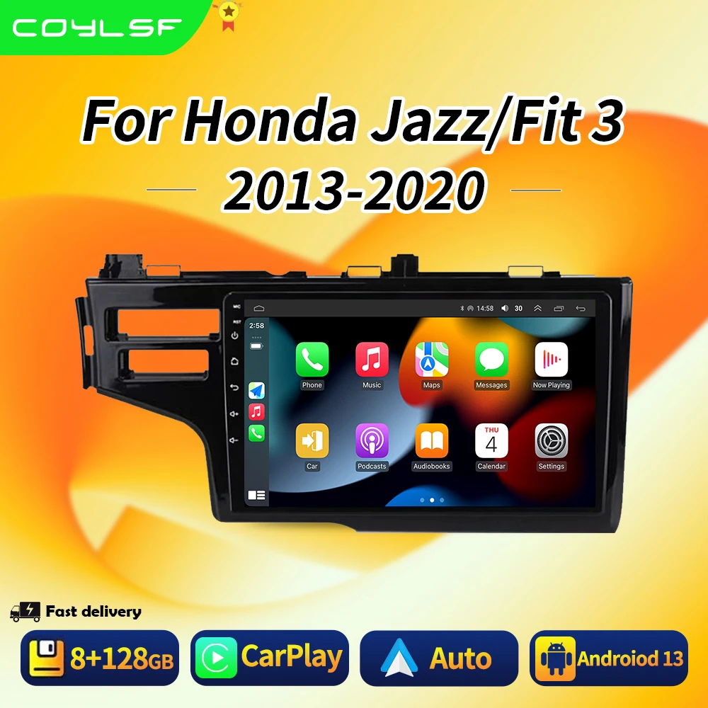 

Car Radio For Honda Jazz 3 2015 - 2020 Fit 3 GP GK 2013-2020 Wireless CarPlay Android Auto Car Multimedia GPS DVR autoradio