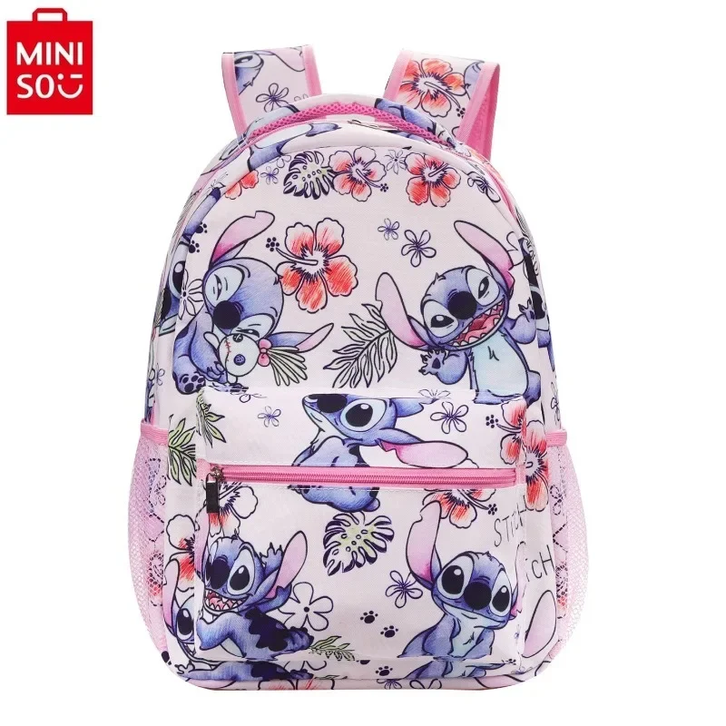 

MINISO Disney Stitching Printed Backpack Simple and Lightweight Waterproof Nylon Children's Backpack